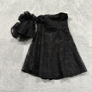 Indikah Midi Strapless Night Dress Women US Small AU‎ 8 Black Vintage Elegant
